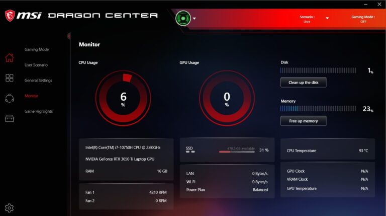 CPU Temps Reaching 93 Celsius After Startup