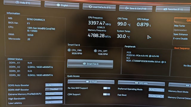 Symptoms of High CPU Temperature on Startup