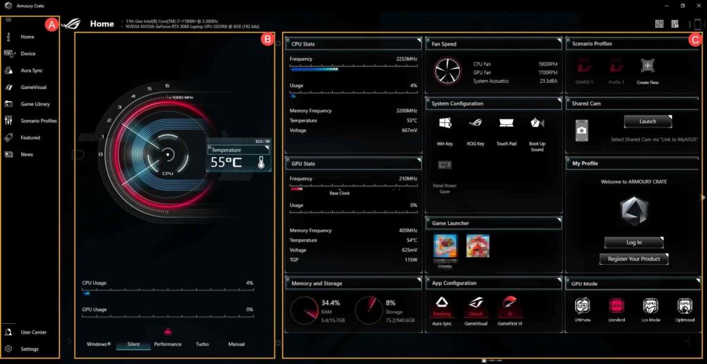 Symptoms of High CPU Usage by ROG Live Service
